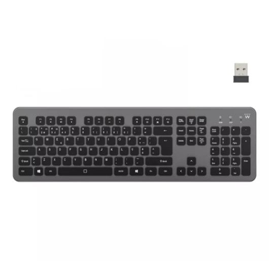 Tastatur Membran Ewent EW3297 Layout PT kabellos Bluetooth 2,4G Hintergrundbeleuchtung Multigerät