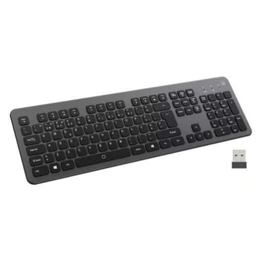 Tastatur Membran Ewent EW3297 Layout PT kabellos Bluetooth 2,4G Hintergrundbeleuchtung Multigerät