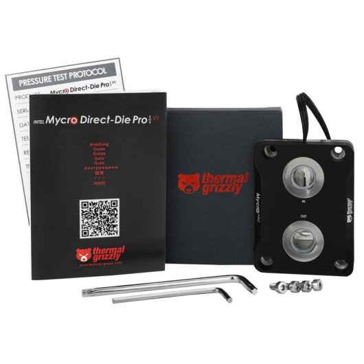 Thermal Grizzly Mycro Direct-Die Pro RGB Bloco de Refrigeração Líquida em Cobre Niquelado para LGA1700