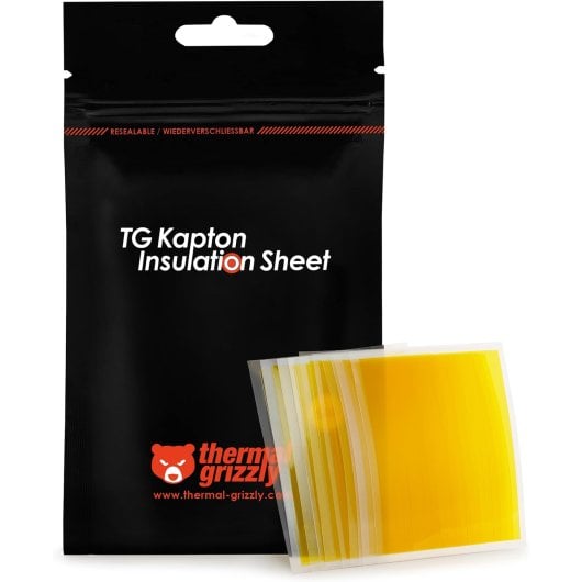 Lámina Aislante Kapton Thermal Grizzly 50 tiras 10x60mm 40?m 280°C Alta Resistencia
