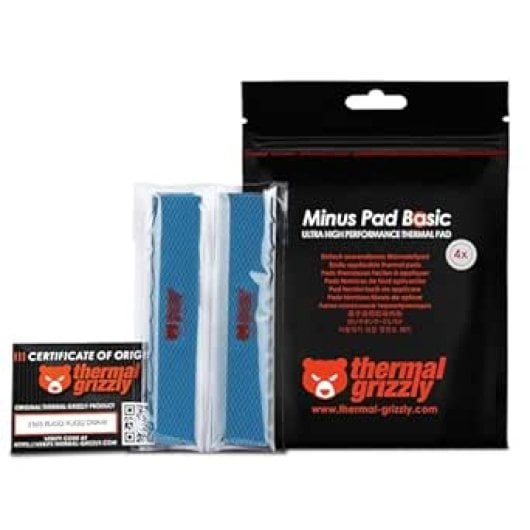 Almohadilla térmica Thermal Grizzly Minus Pad Basic 4 unidades 120x20x3mm alta conductividad