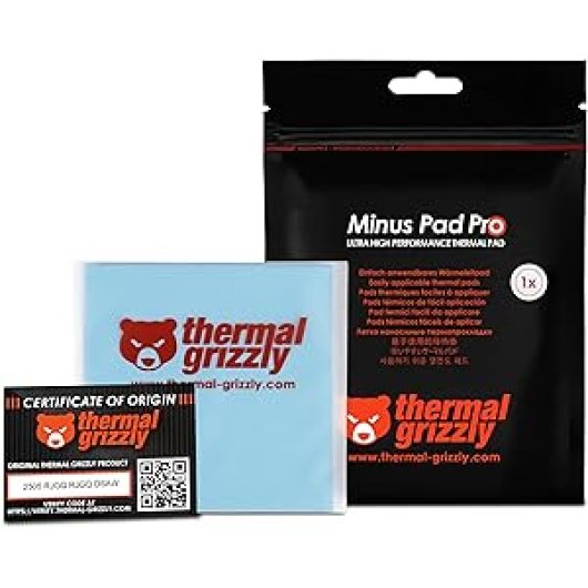Thermal Grizzly Minus Pad Pro 100 x 100 x 1,0 mm, tampon thermique haute conductivité