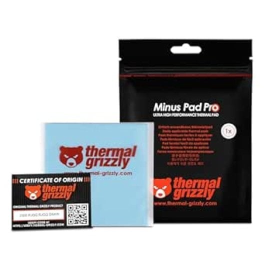 Thermal Grizzly Minus Pad Pro 100x100x2mm, tampon thermique haute conductivité et non conducteur