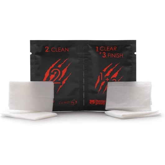 Toalhetes de Limpeza Thermal Grizzly TG Cleaning Wipes Pack 10 Pack Limpeza Profunda 40 Peças