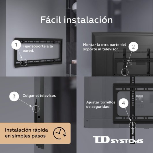 TD Systems P30X25F44 Suporte Fixo de Baixo Perfil para TV 32-55'' VESA 400x400