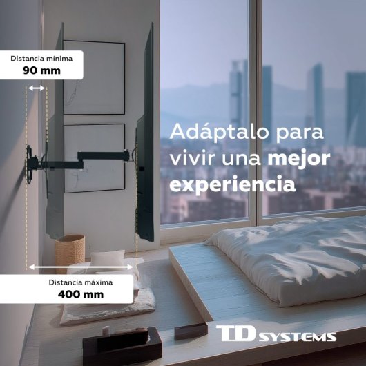 TD Systems P20X25A222 Suporte Articulado e Inclinável para TV 14-32″ VESA 200x200mm Máx.20kg