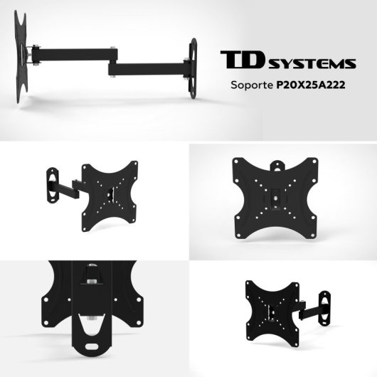 TD Systems P20X25A222 Suporte Articulado e Inclinável para TV 14-32″ VESA 200x200mm Máx.20kg