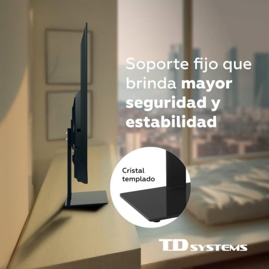 TD Systems P30X25M44 Suporte de Secretária para TV 32-50″ VESA 400x400mm com Base de Vidro Máx.30kg