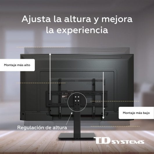 TD Systems P30X25M44 Suporte de Secretária para TV 32-50″ VESA 400x400mm com Base de Vidro Máx.30kg