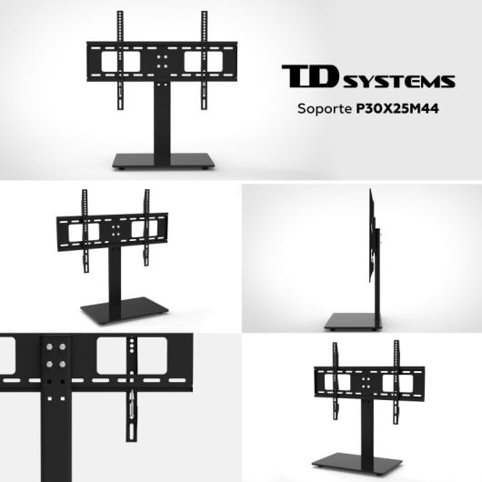 TD Systems P30X25M44 Suporte de Secretária para TV 32-50″ VESA 400x400mm com Base de Vidro Máx.30kg