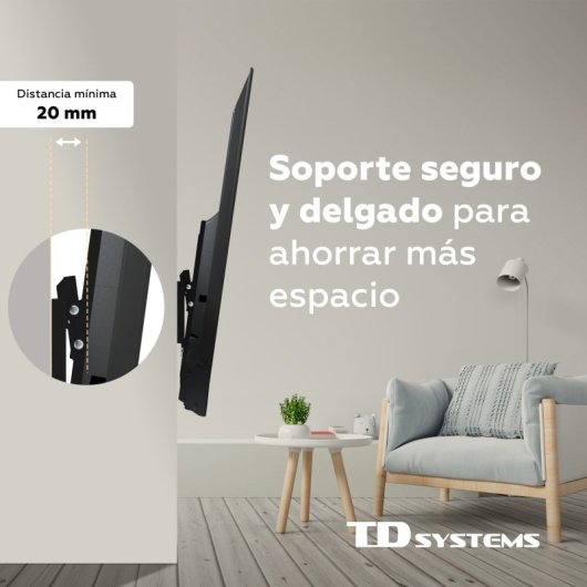 Soporte TV inclinable TD Systems P30X25T44 VESA 400x400mm 20-50 pulgadas 30kg perfil bajo