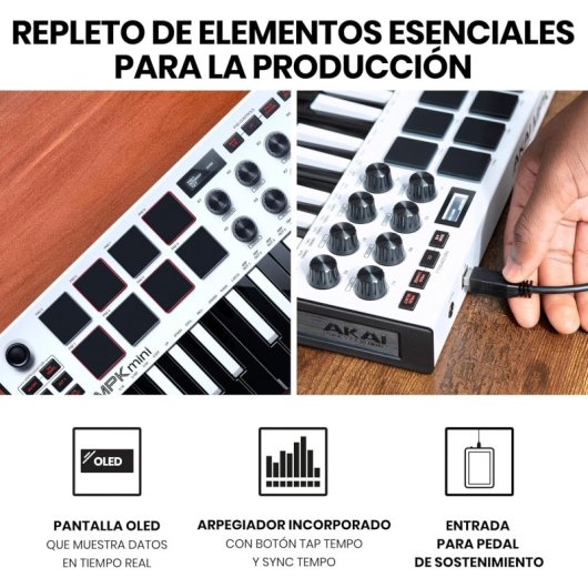 Teclado MIDI Akai MPK Mini MK3 25 llaves USB pads negro