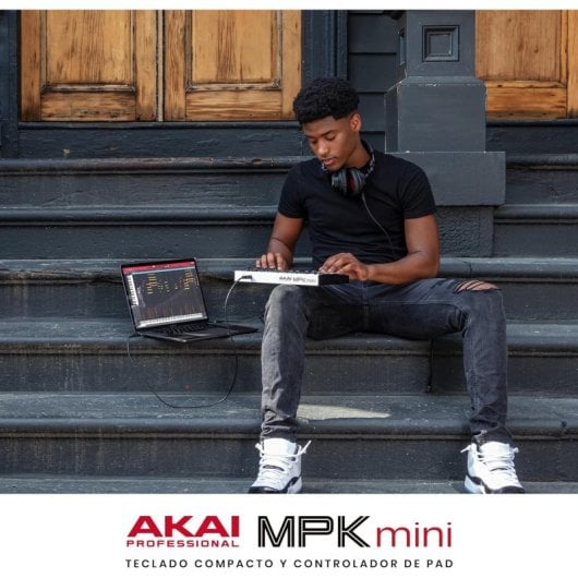 Teclado MIDI Akai Pro MPK Mini MK3 25 teclas Pads USB compacto negro