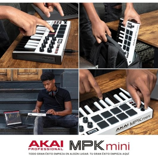 Teclado MIDI Akai Pro MPK Mini MK3 25 teclas Pads USB compacto negro