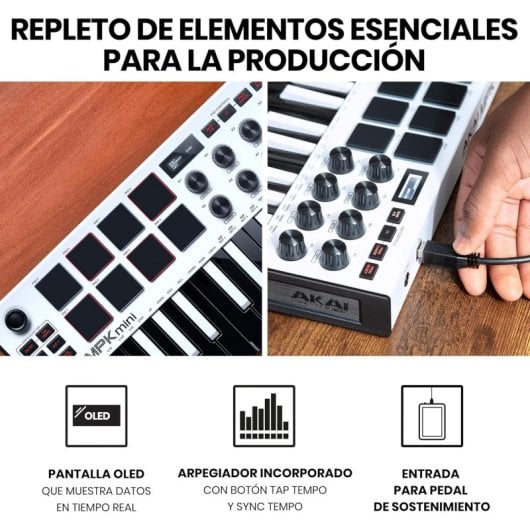 Akai MPK Mini MK3 Teclado Controlador USB com 25 Teclas e Pads Giratórios