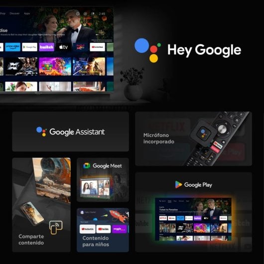 TV TD SYSTEMS M43C21GLE 43" DLED 4K Ultra HD HDR10 Chromecast Google TV Android 14 Assistente de Voz