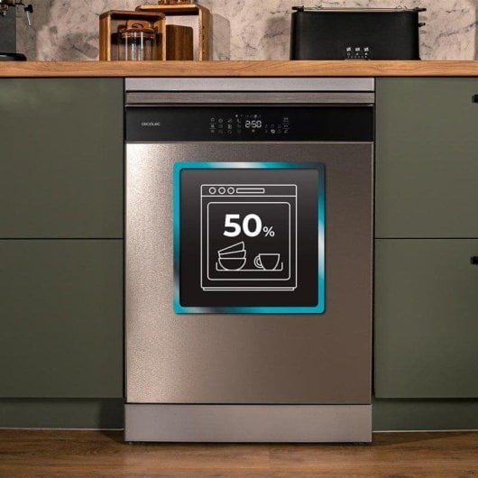 Lavavajillas Cecotec Bolero Aguazero 6800 14 couverts Classe A Inox Silencieux