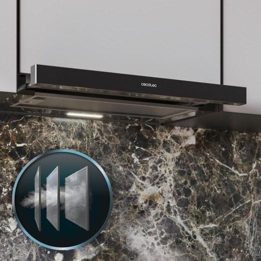 Campana extractora Cecotec Flux TLM 603500 Telescopica 60cm LED nera