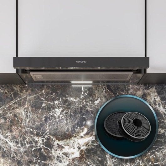 Campana extractora Cecotec Flux TLM 603500 Telescopica 60cm LED nera