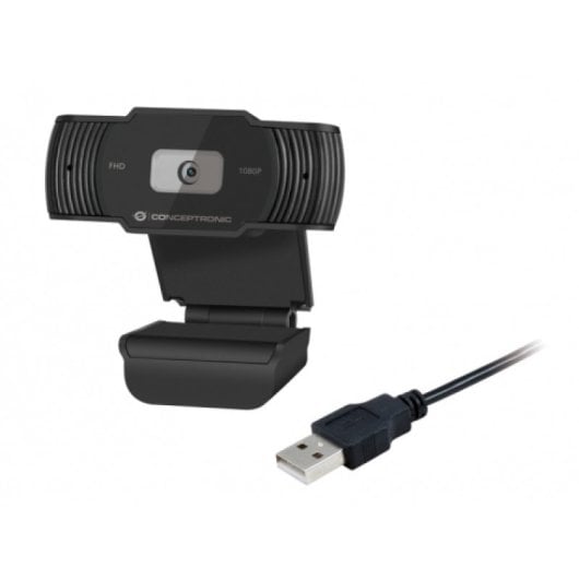 Webcam Conceptronic AMDIS04B Full HD 1080p 3,6mm Plug and Play Micrófono USB 2.0