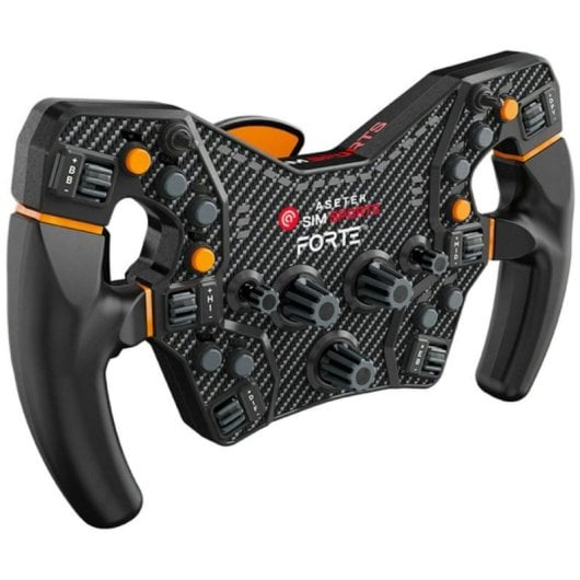Asetek SimSports Forte Formula 25-Tasten-Lenkrad mit Schnellverschluss, Aluminium, Carbonschwarz