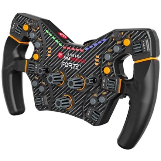 Asetek SimSports Forte Formula 25-Tasten-Lenkrad mit Schnellverschluss, Aluminium, Carbonschwarz