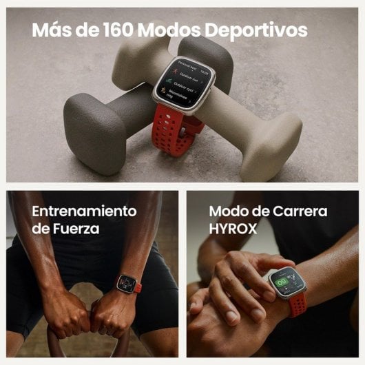 Amazfit Active 2 Square Premium NFC Smartwatch 1.75" AMOLED Zafiro GPS Plata con 2 Correas