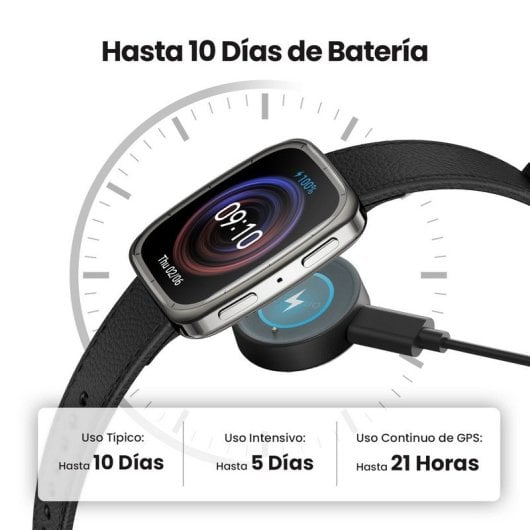 Amazfit Active 2 Square Premium NFC Smartwatch 1.75" AMOLED Zafiro GPS Plata con 2 Correas