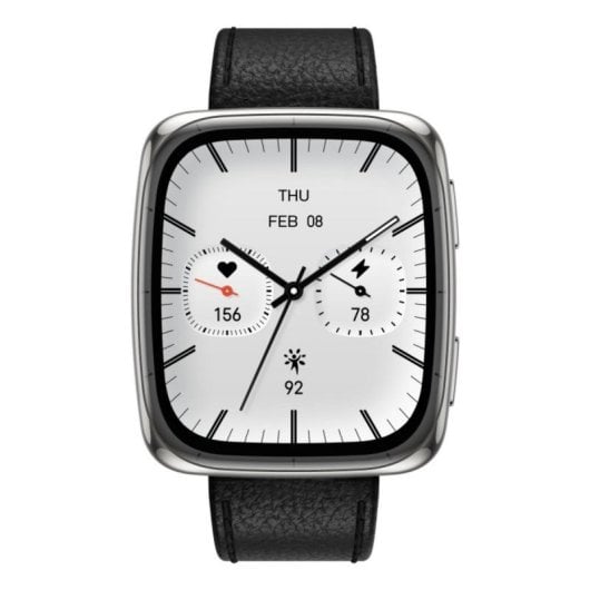 Amazfit Active 2 Square Premium NFC Smartwatch 1.75" AMOLED Zafiro GPS Plata con 2 Correas