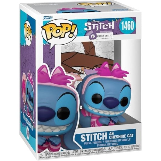 Figurine de collection Funko Pop Stitch en Chat du Cheshire Disney en vinyle multicolore
