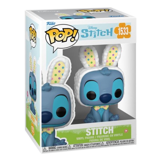Figura coleccionable Funko Stitch Easter Bunny Vinilo Disney Azul 102mm