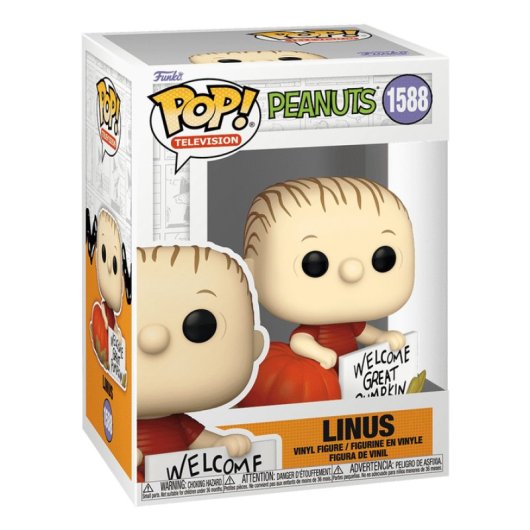 Funko Linus Peanuts Mehrfarbige Vinyl-Sammelfigur 87,6 mm Fensteredition