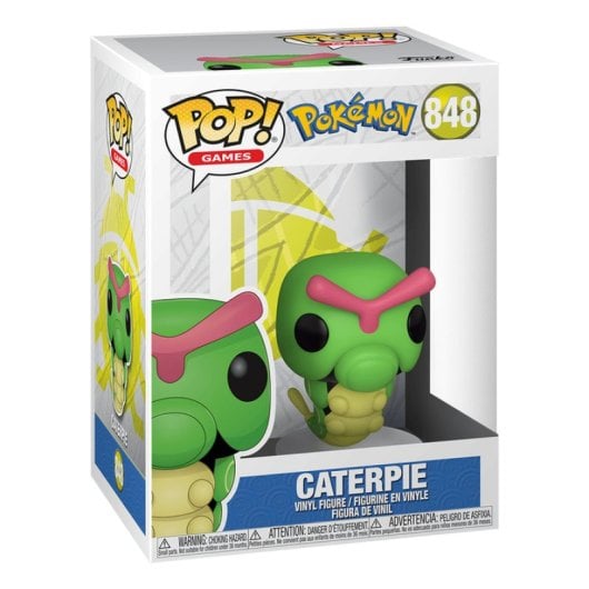 Figurine de collection en vinyle Funko Caterpie Pokémon 127 mm, boîte à fenêtre