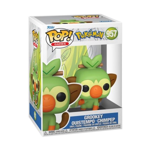 Figura colecionável Funko Grookey Pokémon vinil multicolor 93 mm caixa janela