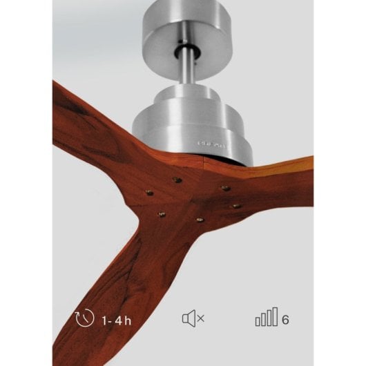 Ventilador de techo Create motor DC aluminio, 6 velocidades, aspas madera y temporizador