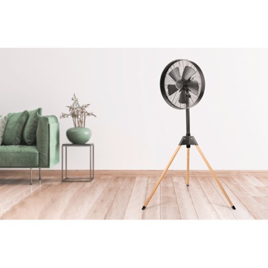 Ventilador de pie Taurus Forest 50W altura ajustable 130cm oscilación silencioso negro/madera