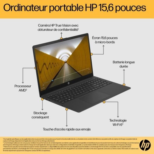 Ordinateur Portable HP 15-fc0102nf AMD Ryzen 7/16GB/512GB SSD/15.6" Full HD