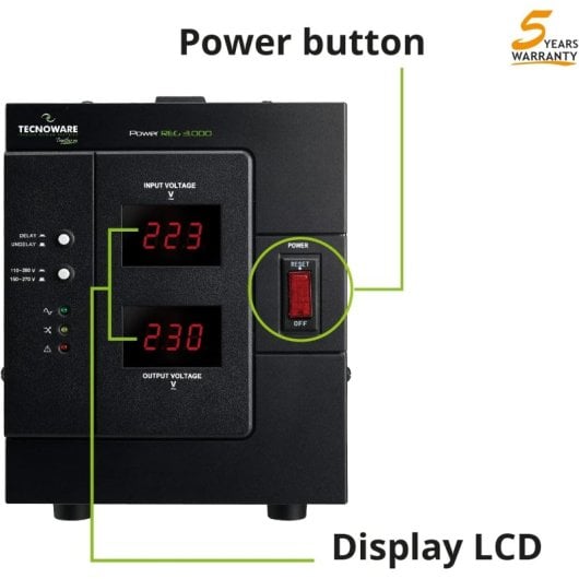 Sai Tecnoware 3000VA Estabilización Electrónica ±6% Protección Avanzada Indicadores LED