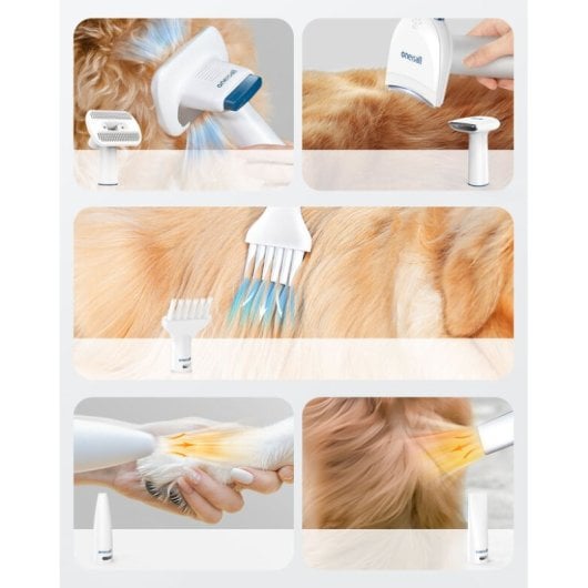 Oneisall Cortapelos para Perros y Mascotas 8en1 Inalámbrica con Aspirador de Pelos + Secador