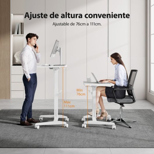 Escritorio Sense7 Móvil Superficie Inclinable Altura Ajustable 70x52cm MDF 8kg