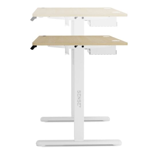 SENSE7 Nojo Escritorio Regulable Eléctrica con Motor 120x60 Blanco/Marrón claro