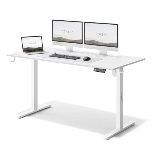SENSE7 Nojo Escritorio Regulable Eléctrica con Motor 140x70 Blanco