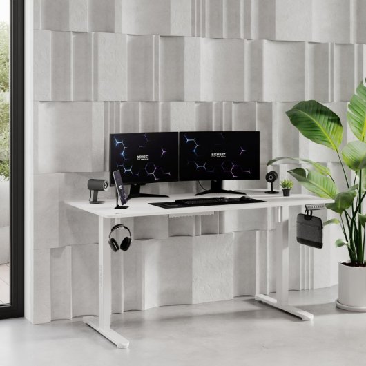SENSE7 Nojo Escritorio Regulable Eléctrica con Motor 140x70 Blanco