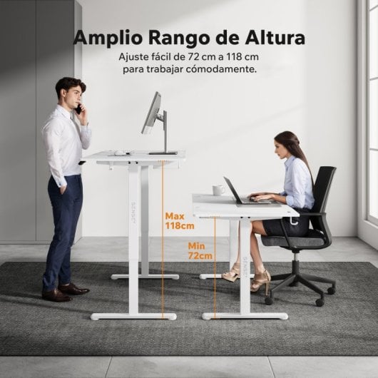 Escritorio Sense7 NOJO 120x60cm ajustable eléctrico 70kg acero MDF silencioso 3 memorias