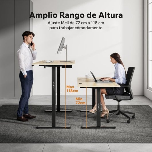 Escritorio Sense7 NOJO 120x60 cm eléctrico con altura ajustable, 70 kg, gestión de cables