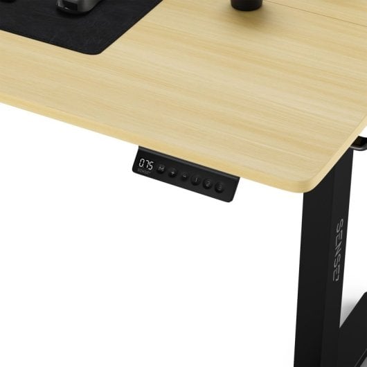SENSE7 Nojo Escritorio Regulable Eléctrica con Motor 140x70 Blanco/Marrón claro