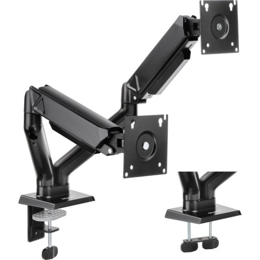 Soporte para monitor Sense7 HANG DOUBLE 2 Brazos Ajustables Negro Gestión de cables VESA 32”