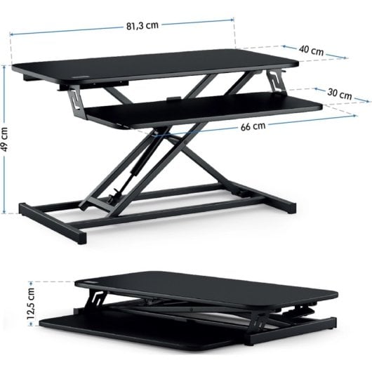 Convertidor de escritorio Sense7 Altura regulable 12,5-49cm Acero 2 niveles MDF 13kg