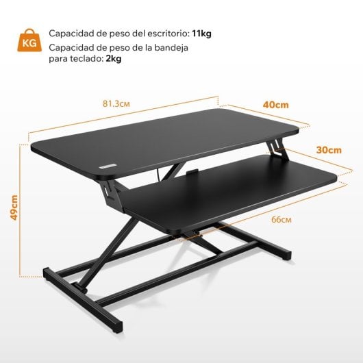 Convertidor de escritorio Sense7 Altura regulable 12,5-49cm Acero 2 niveles MDF 13kg