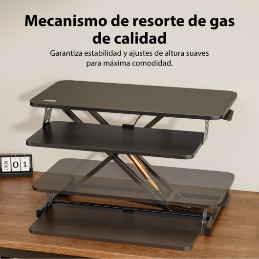 Convertidor de escritorio Sense7 Altura regulable 12,5-49cm Acero 2 niveles MDF 13kg